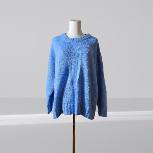 Aerie Womens Size Medium Sweater Crew Neck Blue Long Sleeve - Picture 1 of 5